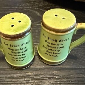 Green Ceramic Irish Toast Mug and Shaker Set